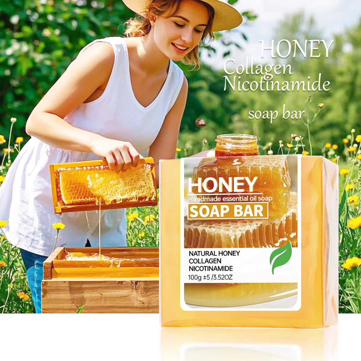 Ginger soap facial cleansing handmade soap, ginger lemon essential oil soap, balanced oil to brighten skin tone, portable travel Oasis Select Honey