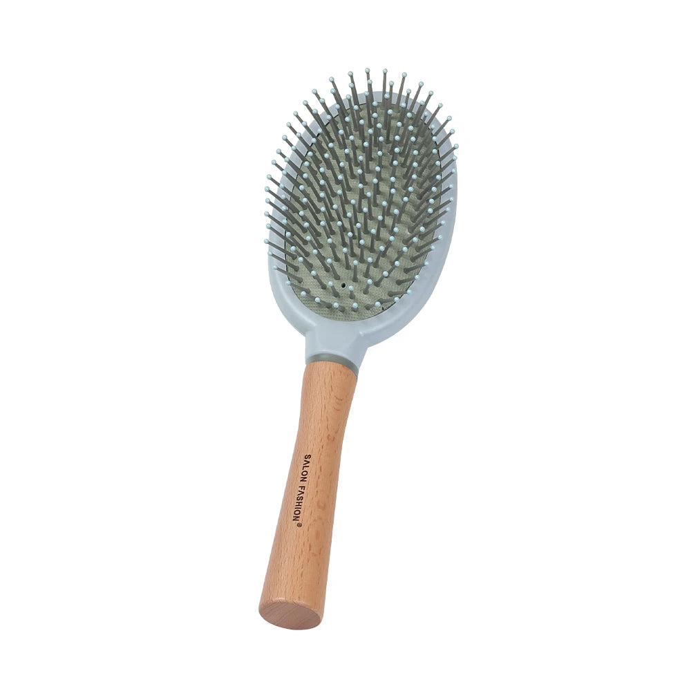 Wooden handle hair comb Hair Curling Brush Anti Static Air Cushion Brush Anti Detangling HairBrush Salon Styling Hair Tools Oasis Select Air-blue2