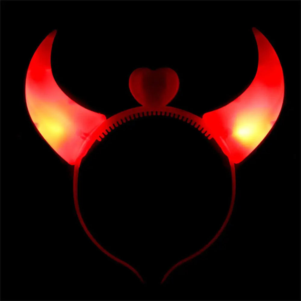 1pc LED Shinning Bouncing Star Shape Headband New Year Birthday Party Hair Band Glowing Headwear Flashing Hair Accessories Oasis Select Red2