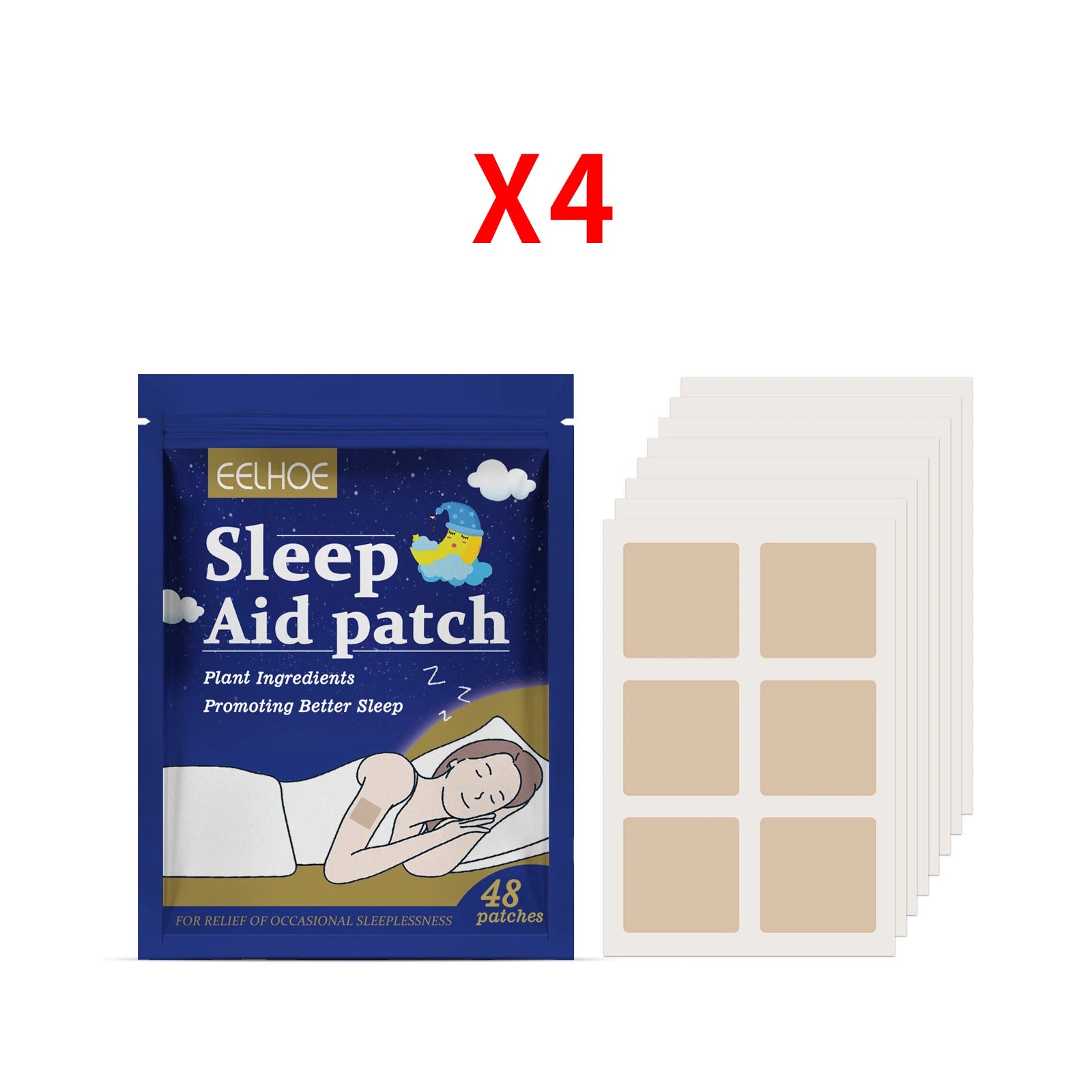 EELHOE Sleep Patches – Relieve Insomnia & Reduce Dark Circles Sleep Aid Patches Oasis Select 4 X 48pcs boxed