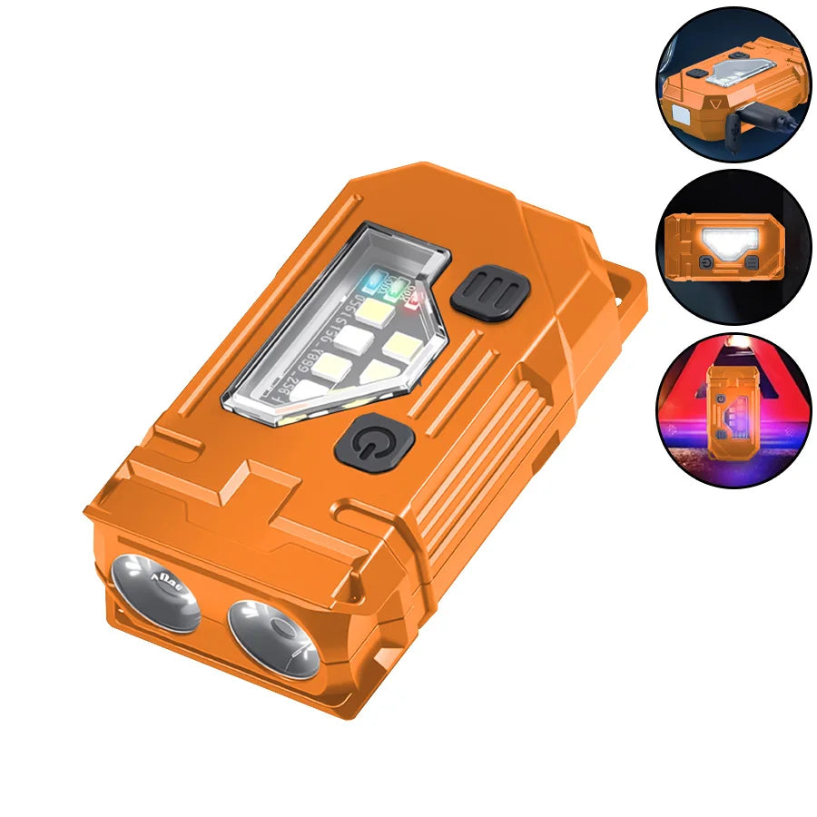 Mini EDC Keychain Flashlight USB-C COB LED Torch 450 Lumen