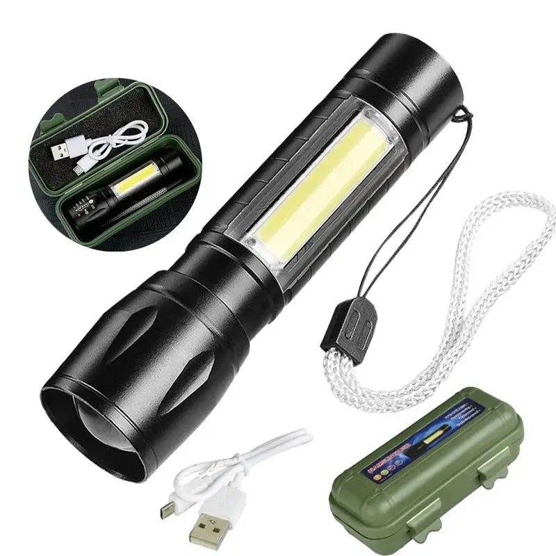 High Power Led Flashlight Portable Rechargeable Spotlights Camping Outdoor Light Lanterna Fishing Lamp Long Lasting Lamps Mini Oasis Select