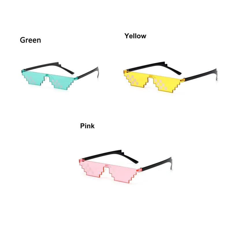 1/2/3pcs Mosaic Funny Party Glasses Festival Party Photo Props Anime Pixel Glasses Pixelated-Meme Decor Favor Funny Creative Oasis Select 3pcs mix