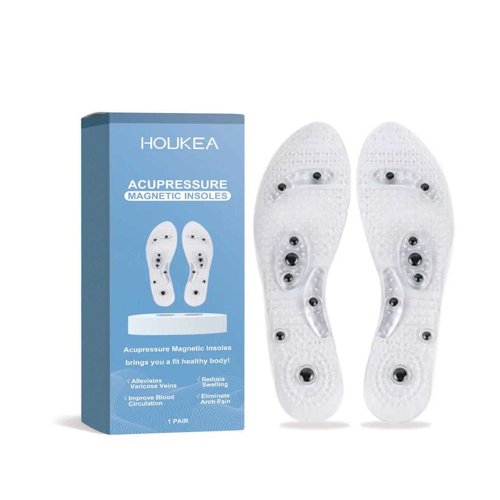 HOUKEA Acupressure Magnetic Insoles – Foot Pain & Fatigue Relief Acupressure Shoe Insoles Oasis Select 1pair boxed