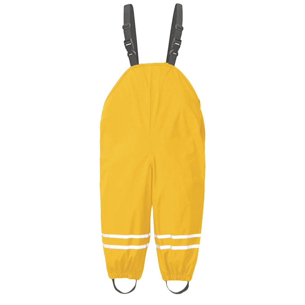 Toddler Kids Boys Girls Rain Dungarees Windproof Waterproof Mud Jumpsuit Clothes One piece rain pants waterproof and breathable Oasis Select Yellow XL