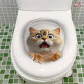 3D Animal Toilet Stickers – Waterproof PVC Cat & Squirrel Decals