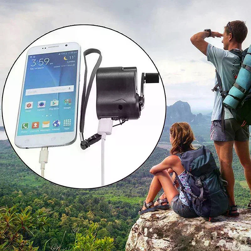 Emergency Outdoor Hand Crank Power Dynamo Emergency Charger 5.5V Travel Charger Outdoor Survival Accessories Oasis Select