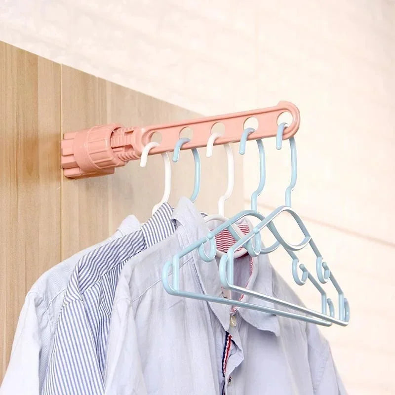 Folding Wall Mount Clothes Hanger – 5-Hook Punch-Free Drying Rack Wall Mounted Hanger Oasis Select