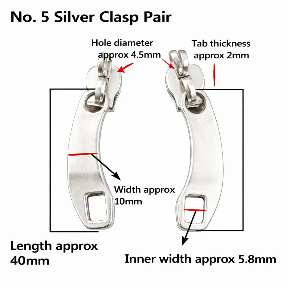 Large Zipper Slider #5 #8 #10 Metal Replacement Pull with Holes