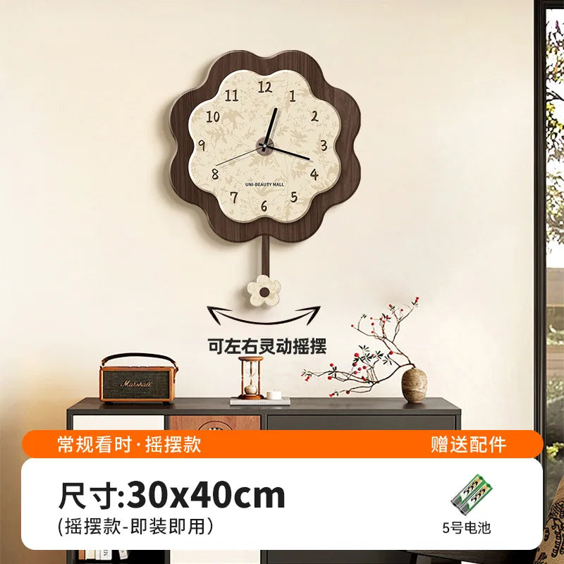 Middle Ancient Style Creative Art Wall Clock New High-end Feeling Living Room Dining Room Bedroom Home Wall Clock Oasis Select