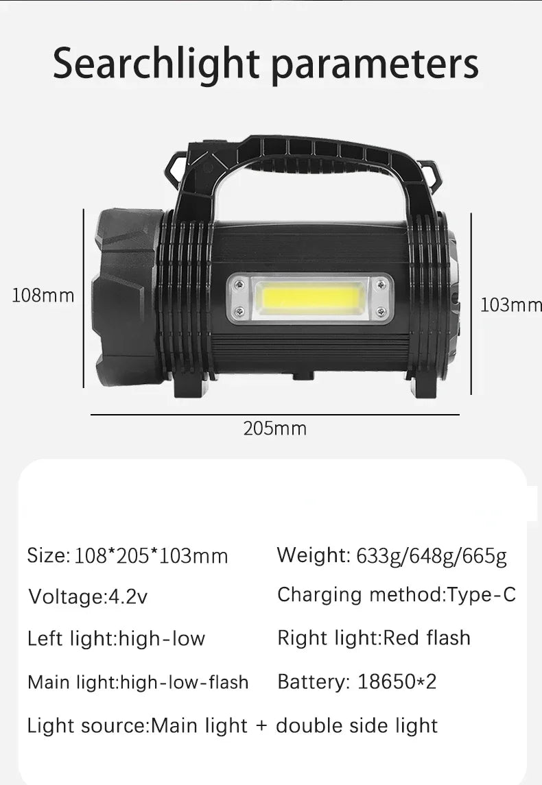 POCKETMAN 3800LM LED Searchlight USB Rechargeable Waterproof
