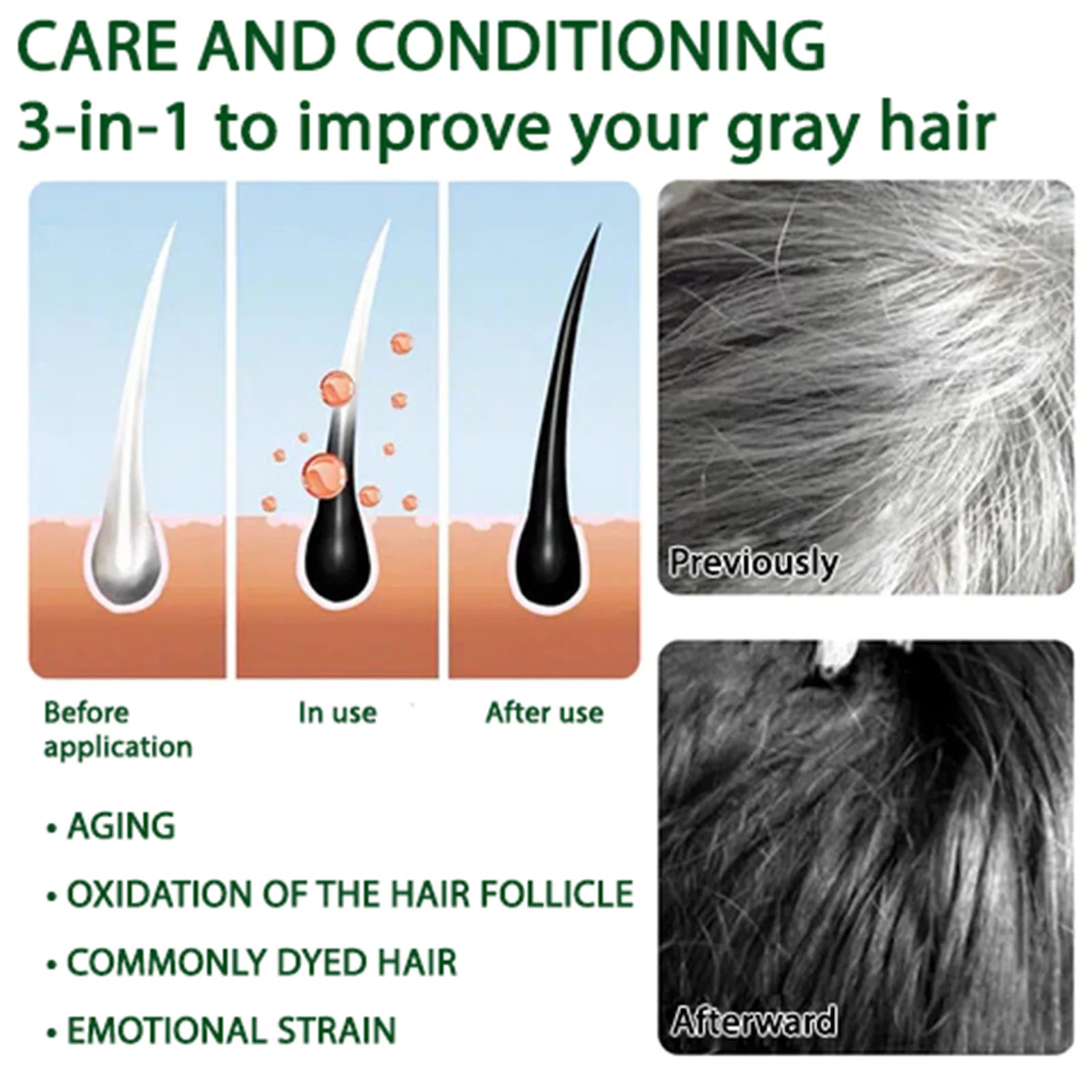 EELHOE Gray Hair Darkening Spray – Natural Black Hair Treatment Hair Darkening Spray Oasis Select