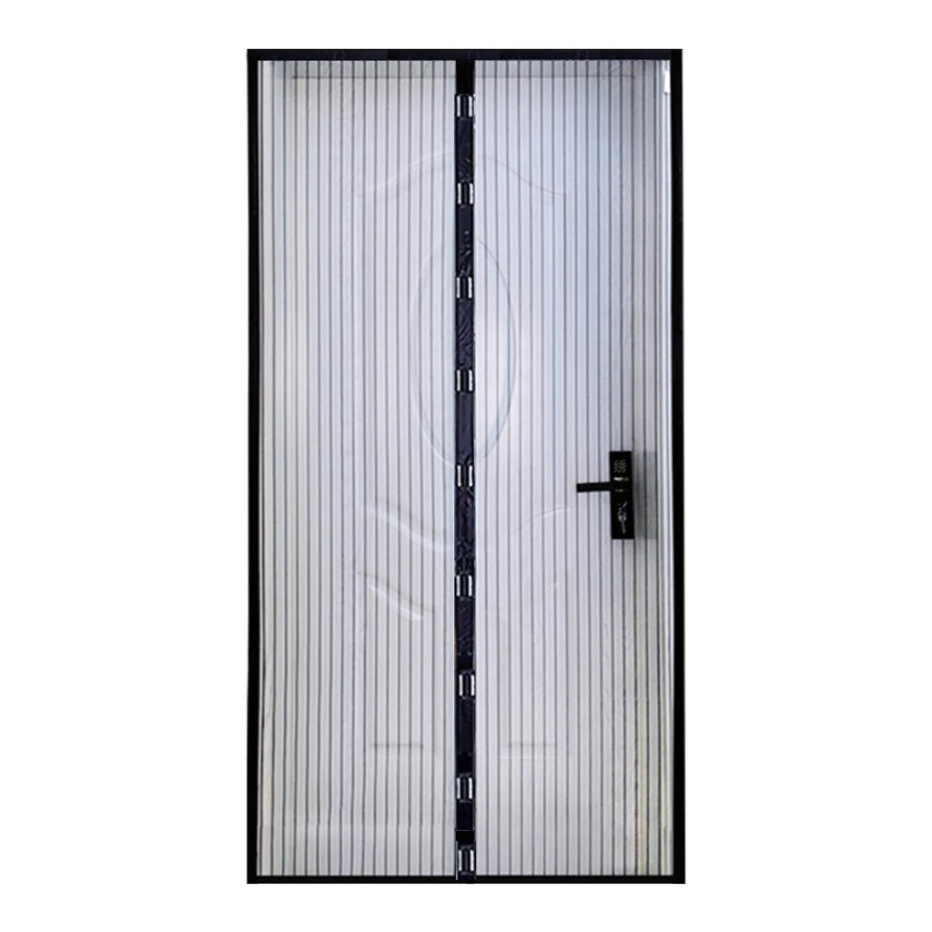 Automatic Magnetic Mesh Door Screen White Black Polyester Insect Mosquito Protection Easy Self-Sealing for Bedrooms Balconies Oasis Select Black 90x210cm