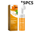 JAYSUING Turmeric Facial Cleanser Removing Blackheads Exfoliate Shrink Pores Improve Roughness Oil Control Foam Facial Cleanser Oasis Select 100ml Boxed X5 PCS