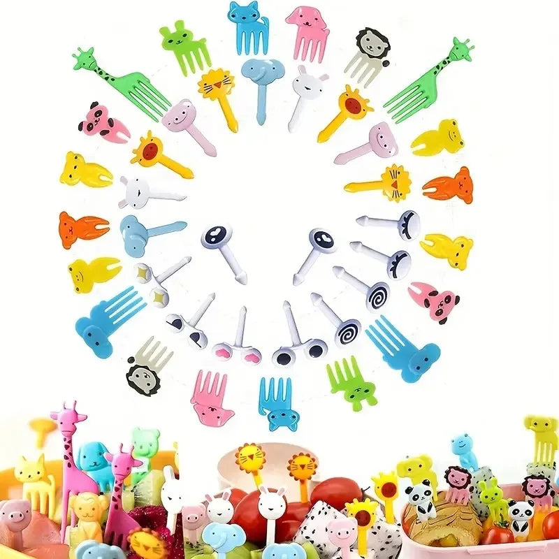 40 pcs Animal Fruit Food Picks, Bento Box Picks, Mini Cartoon Animal Food Toothpicks, Lunch Bento Forks Picks for Kids Oasis Select
