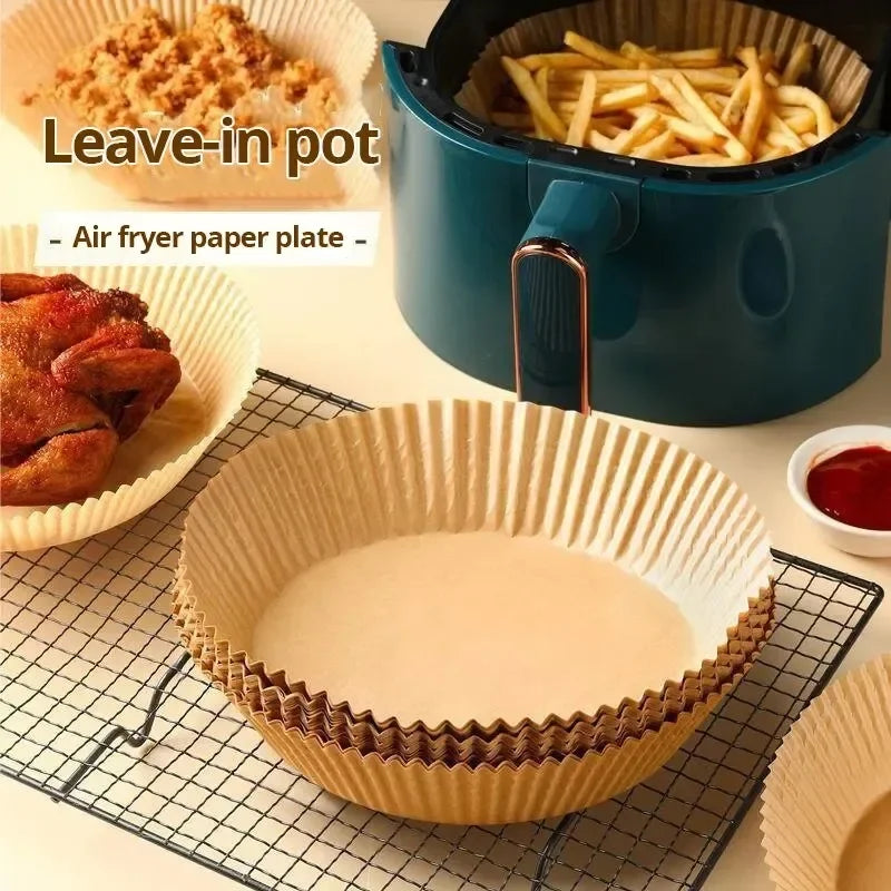 50pcs/set Disposable Air Fryer Paper Liner 20CM Oil-proof Water-proof Airfryer Disposable Cooking Paper Trays Baking Paper Oasis Select