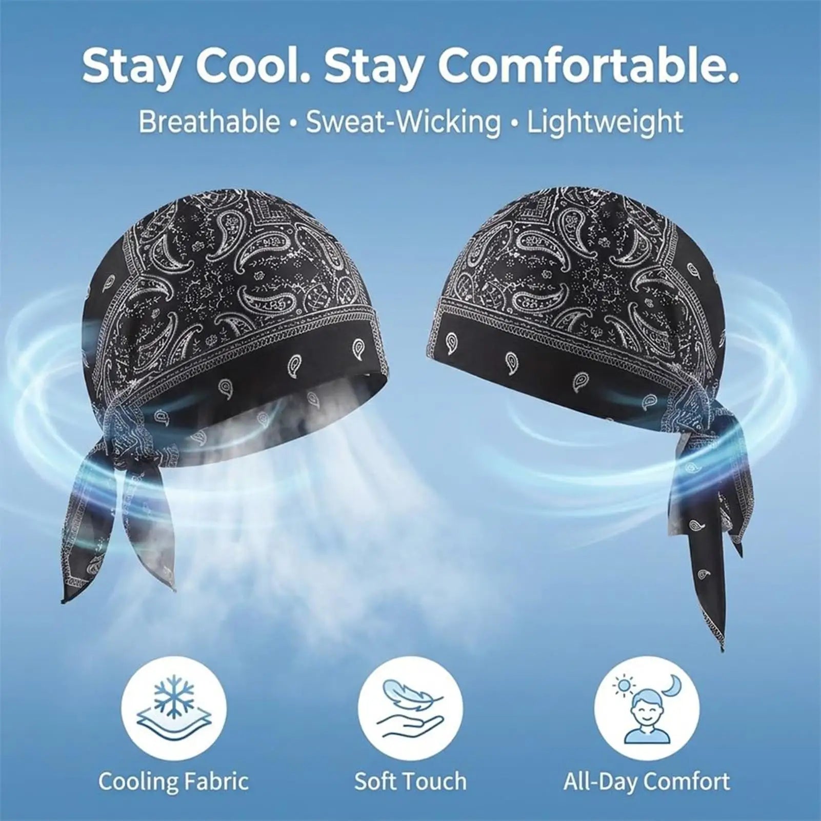 1PC Breathable Quick Dry Bandana Pirate Cap Helmet Liner Cooling Bicycle Headscarf Cycling Hat Headband Cooling Bicycle Hat Oasis Select