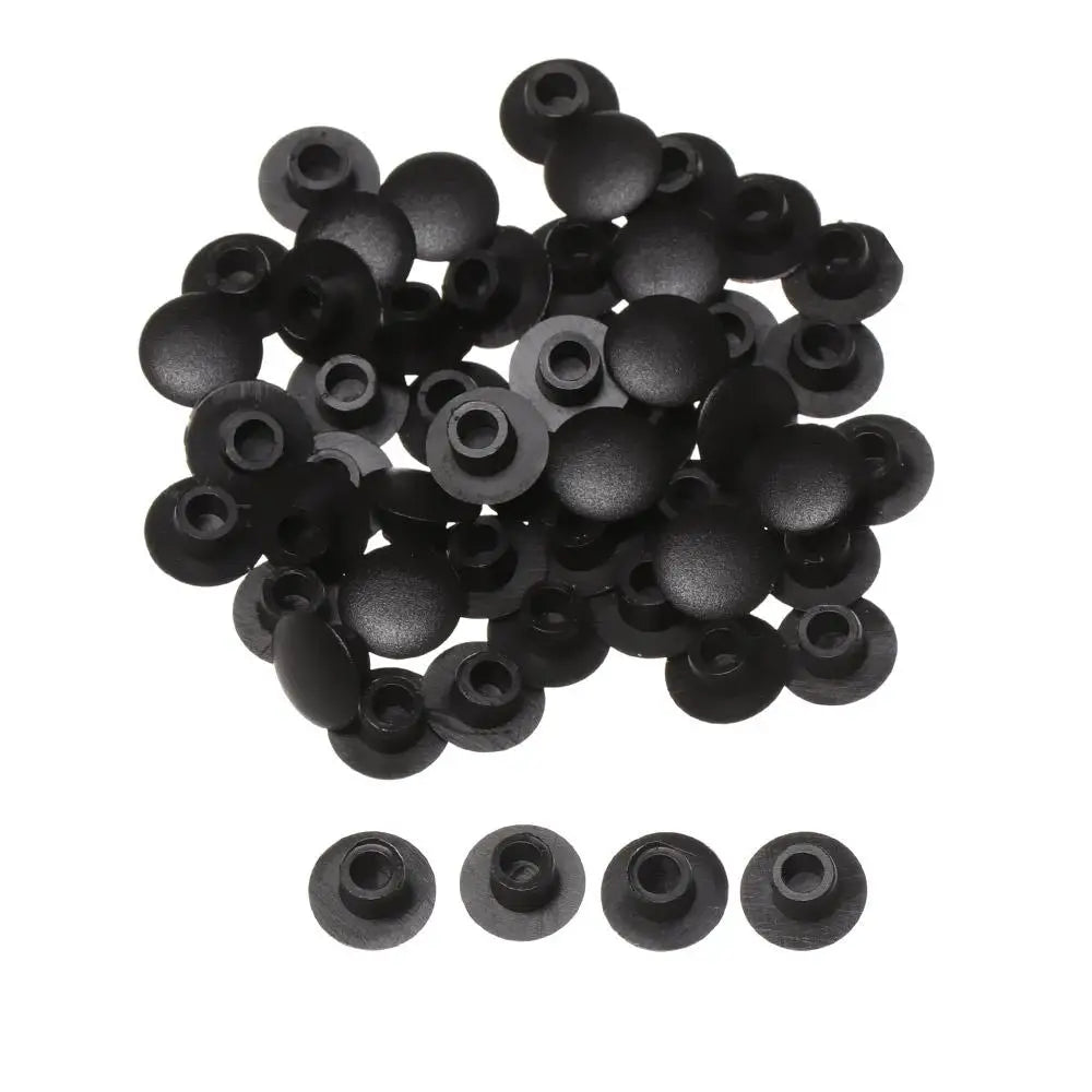 50Pcs Practical Exterior Hole Ornament Hardware Screw Decor Furniture Hole Covers Protective Cap Dust Plug Stopper Oasis Select 6mm-black