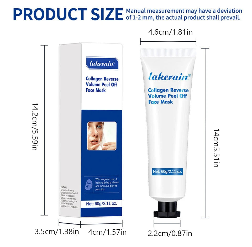 60gHydrolyzed Collagen Peel Off Mask, Hydrating Brightening Firming Moisturizing Skin Care Oasis Select