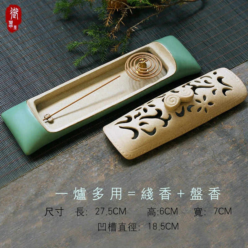 Creative Household Thread Incense Burner Indoor Zen Incense Insert Tea Ceremony Ceramic Decoration Oasis Select