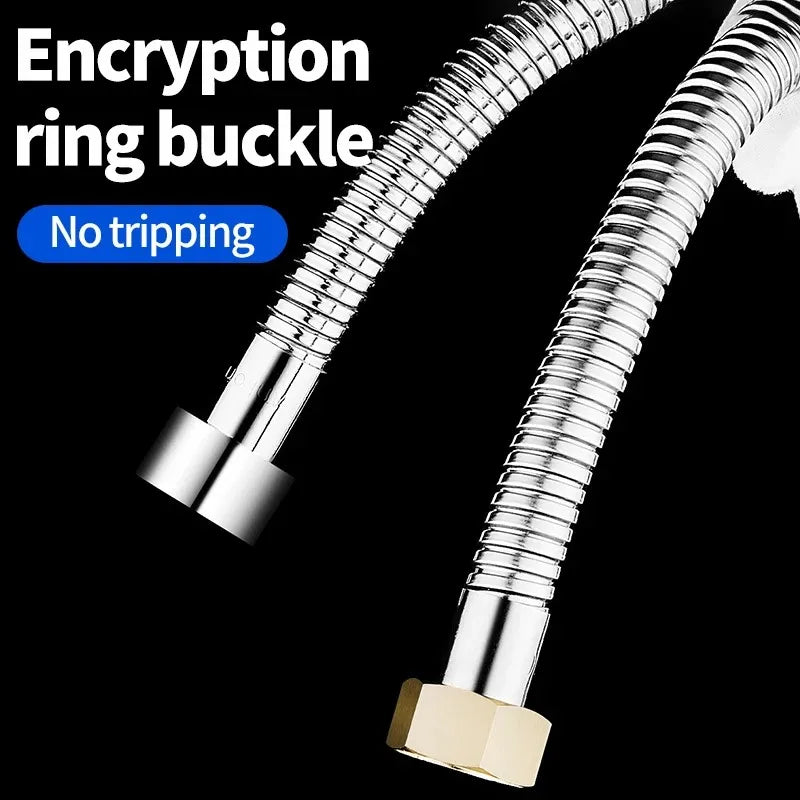 New Brass Head 1.5/2/3M Stainless Steel Flexible Shower Hose Long Shower Water Hose Extension Plumbing Pipe Bathroom Accessories Oasis Select