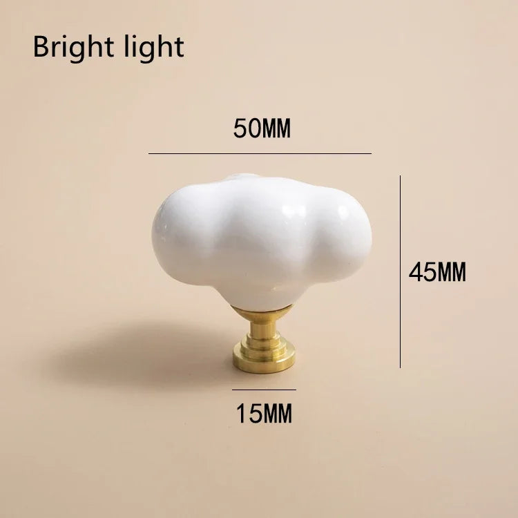 Nordic Children's Room Ceramic Wardrobe Pure Brass Matte Handles Drawer Furniture Cute Cloud Cabinet Door Handle Knobs Oasis Select BLJ