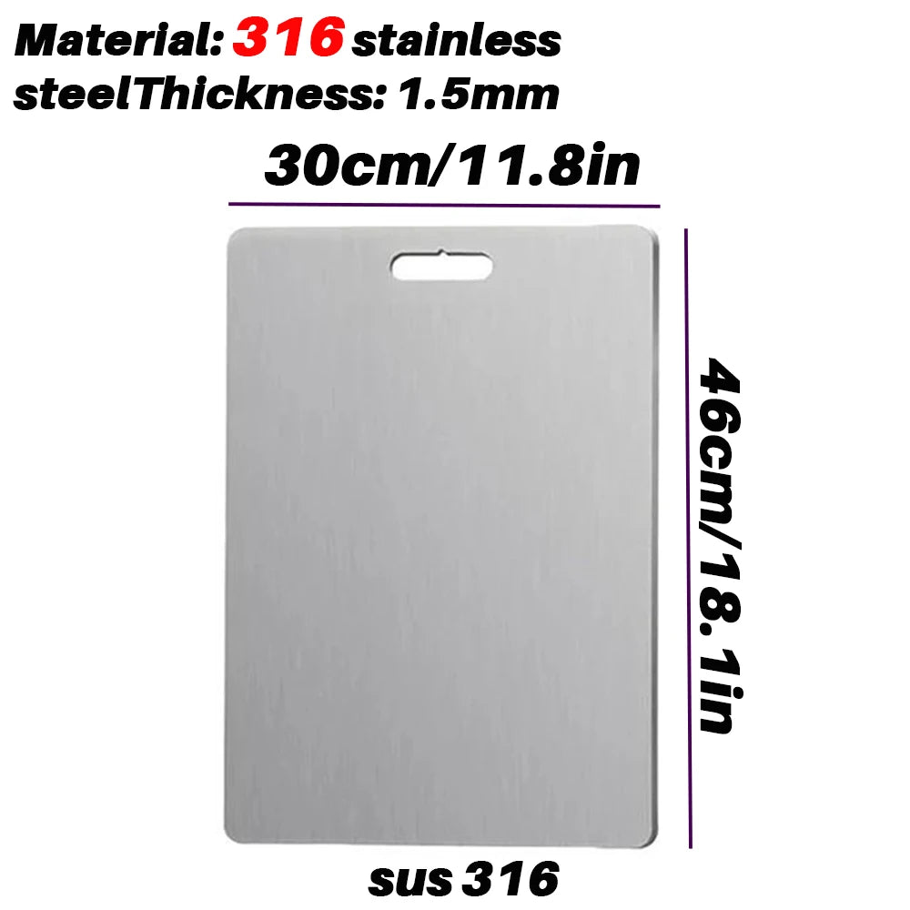New stainless steel cutting board, multiple materials, for kitchen, home, camping, parties, and barbecues, usable on both sides Oasis Select 316 46x30cm