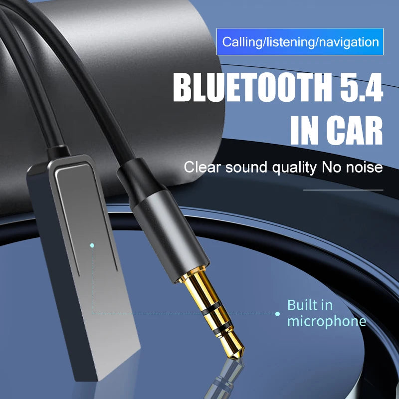 Bluetooth 5.4 Car Audio Receiver USB To 3.5mm AUX Car Wireless Music Adapter HIFI Sound With HD MIC For Car Kit Wired Speaker Oasis Select
