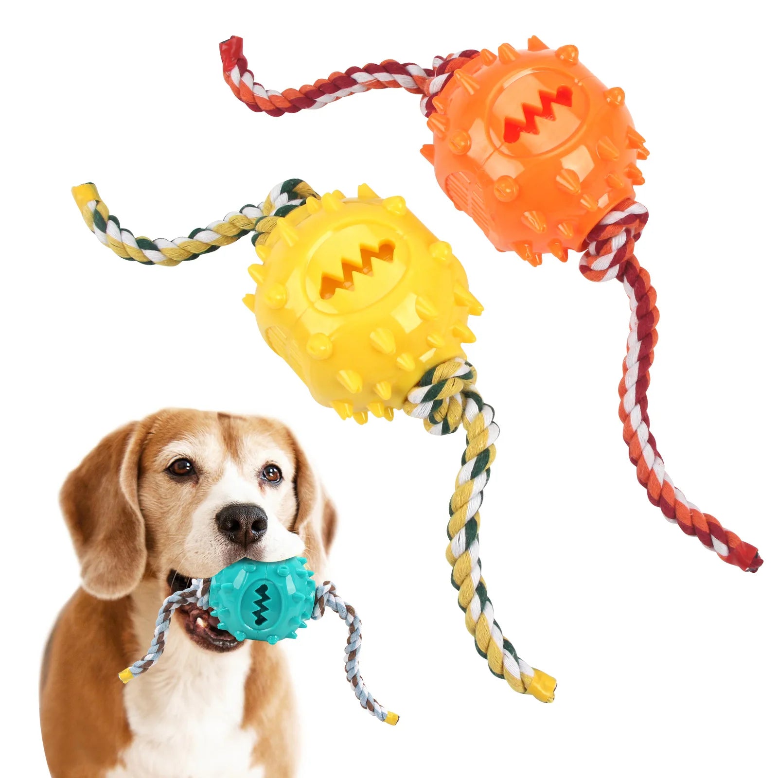 The Toy Self-fun Teething Food Leakage Ball Is Tough To Bite and The Hidden Food Pull Rope Ball Is A Dog Toy That Won't Break Oasis Select
