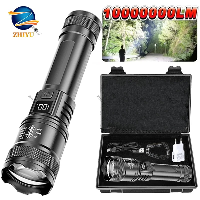 ZHIYU 2000LM LED Flashlight | Zoomable, LCD Display, IP67
