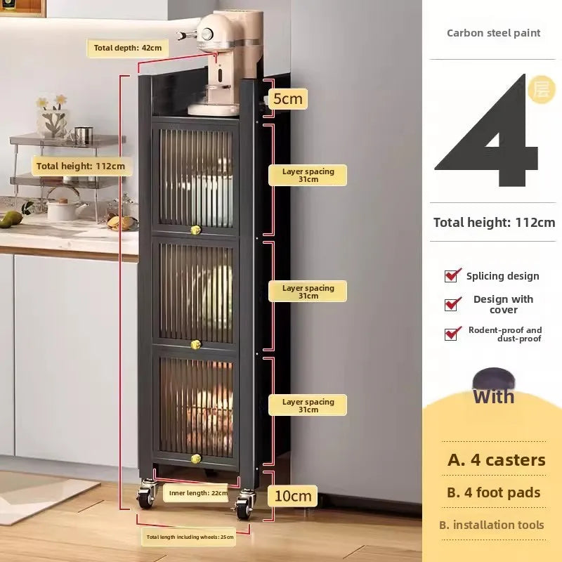 Kitchen crevice storage cabinet bathroom refrigerator crevice cabinet narrow cabinet with door floor to ceiling locker against Oasis Select Fourth floor A