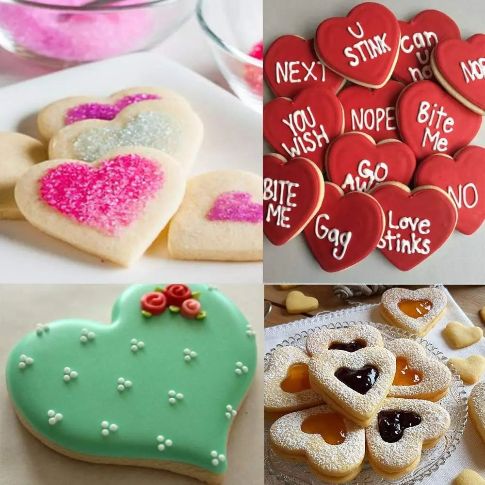 5Pcs Stainless Steel Heart Cookie Cutter Set Multiple Sizes Rust-Resistant Heart Shaped Cookie Cutters Heart Shaped Baking Tools Oasis Select