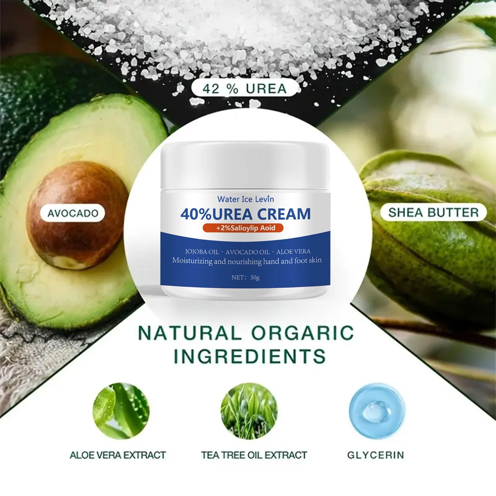 40% Urea Foot Cream with Aloe Vera – Cracked Heel Repair 50g Urea Foot Cream Oasis Select