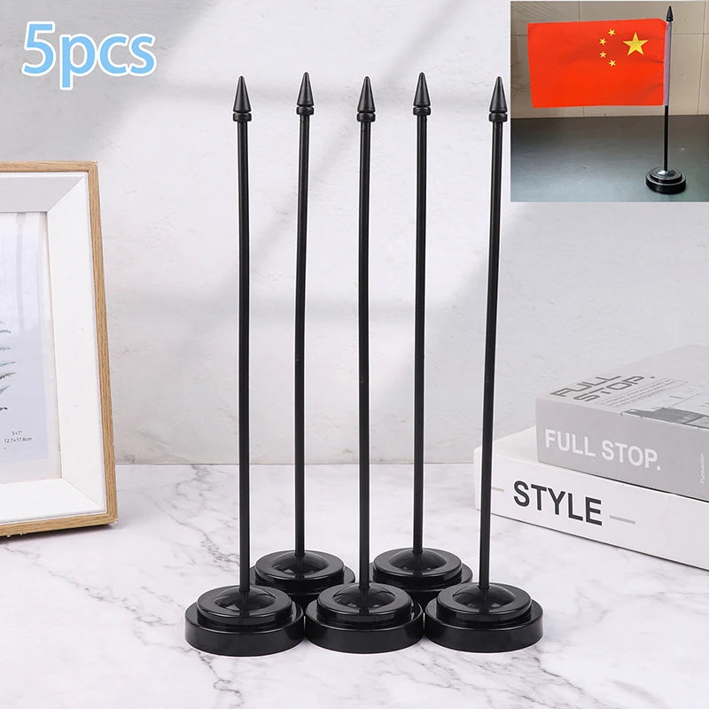 5Pcs Nail-Free Flagpole Flag Support Stand Universal Flagpole Flag Display Holder Banner Pedestal Flag Holder Desk Flagpole Deco Oasis Select Default Title