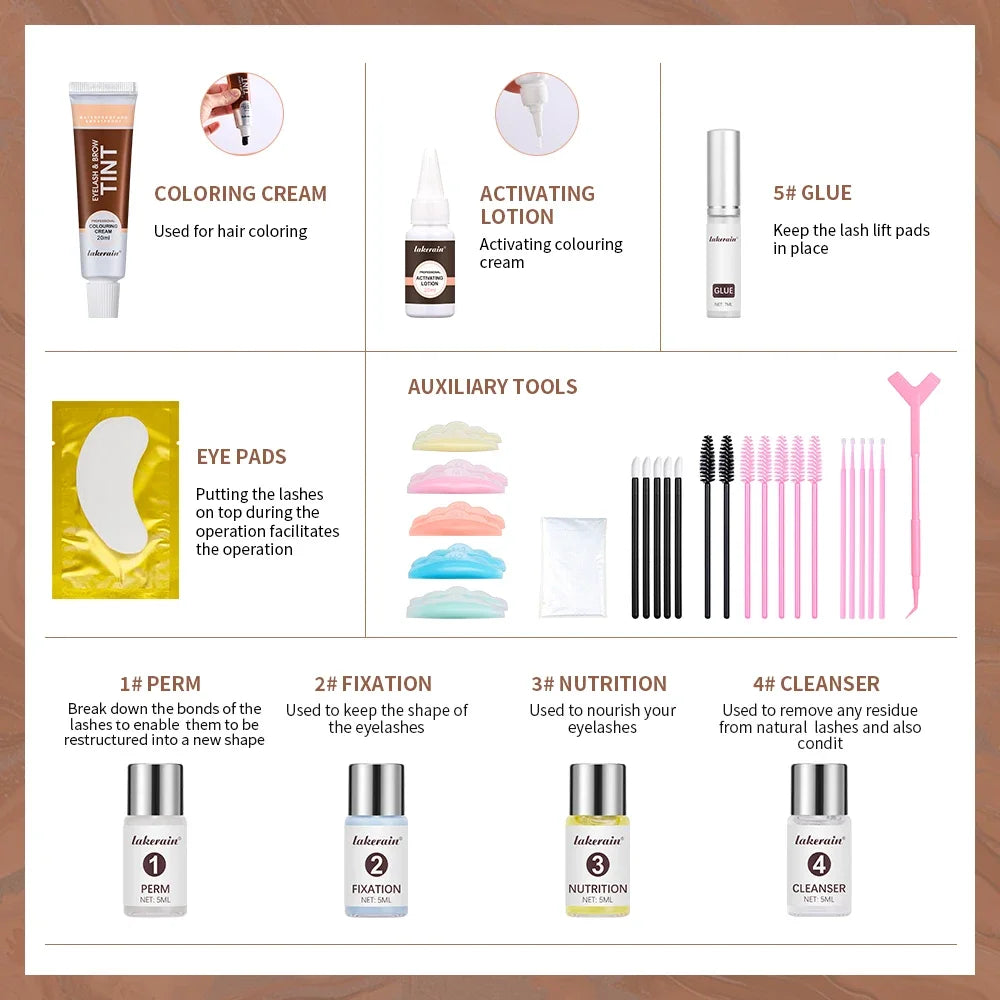 Lash Lift and Tint Kit Professional Eyelash Lifting Calia Perming Lashes Tint Brow Dye Eyes Makeup Tools Dropshipping Oasis Select