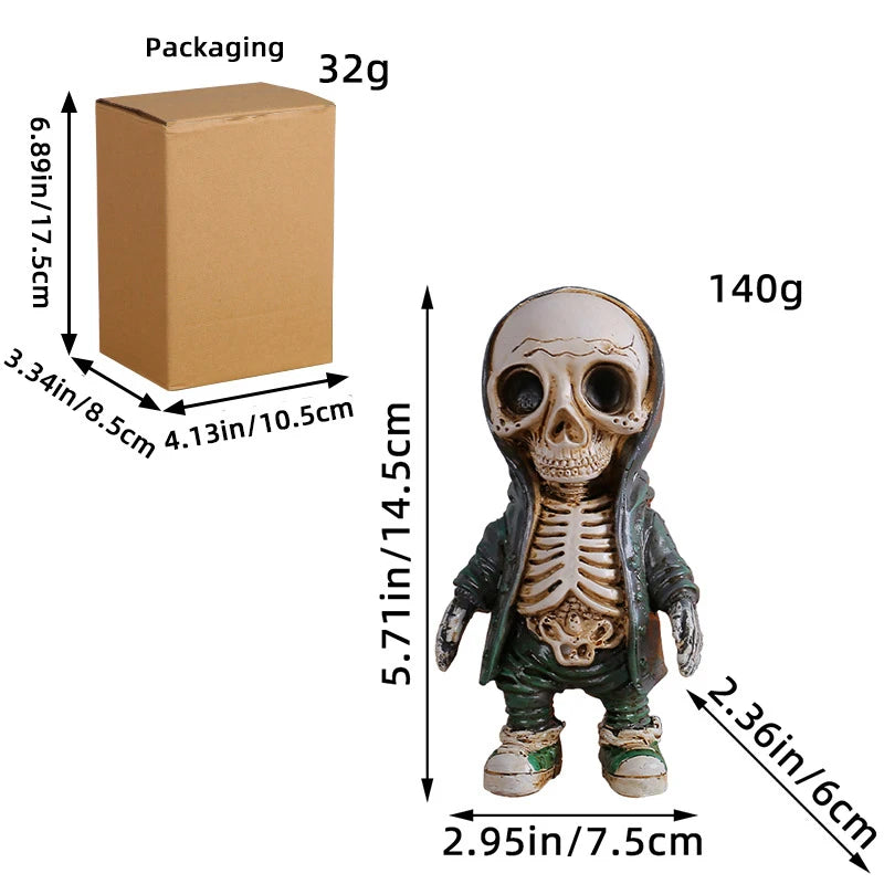 Halloween Skeleton Doll Resin Ornament Alien Hoodie Ghost Festival Party Desktop Courtyard Decorationv Oasis Select C