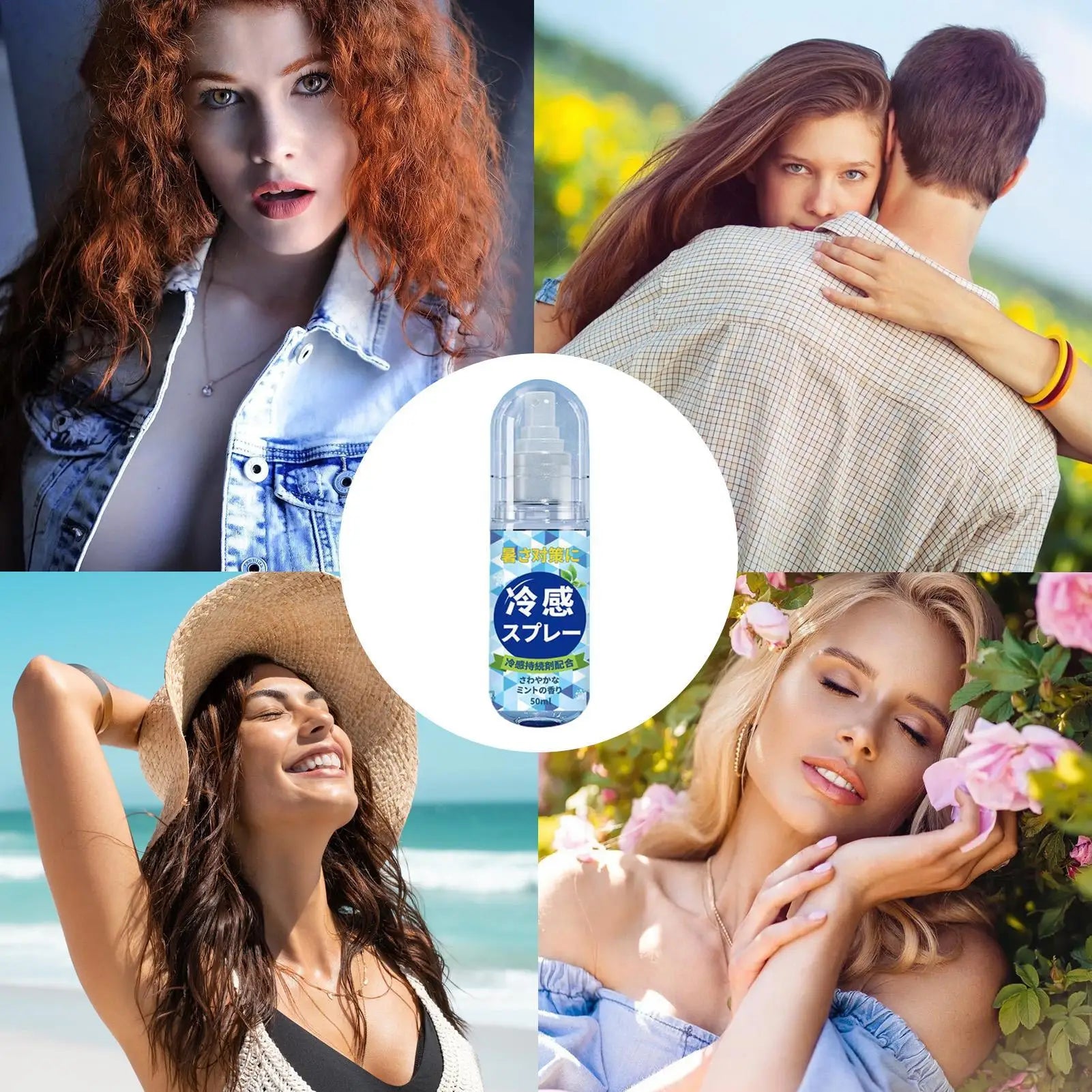 50ml Summer Cooling Spray Portable Ice Feeling Clothing Training Relief Long-lasting Hydrating Cool Spray For Face& Body Bottle Oasis Select