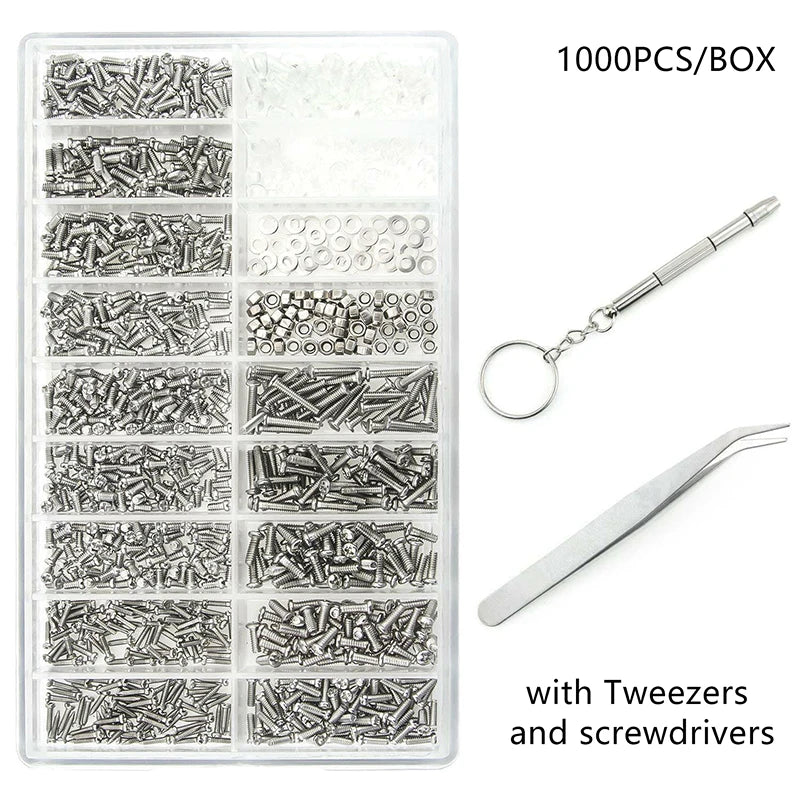 Ultimate 18-in-1 Glasses Repair Screw Kit | Precision Nose Pads, Spacer Caps & Frameless Screws For Eyeglass Adjustments & Maint Oasis Select B