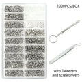 Ultimate 18-in-1 Glasses Repair Screw Kit | Precision Nose Pads, Spacer Caps & Frameless Screws For Eyeglass Adjustments & Maint Oasis Select B