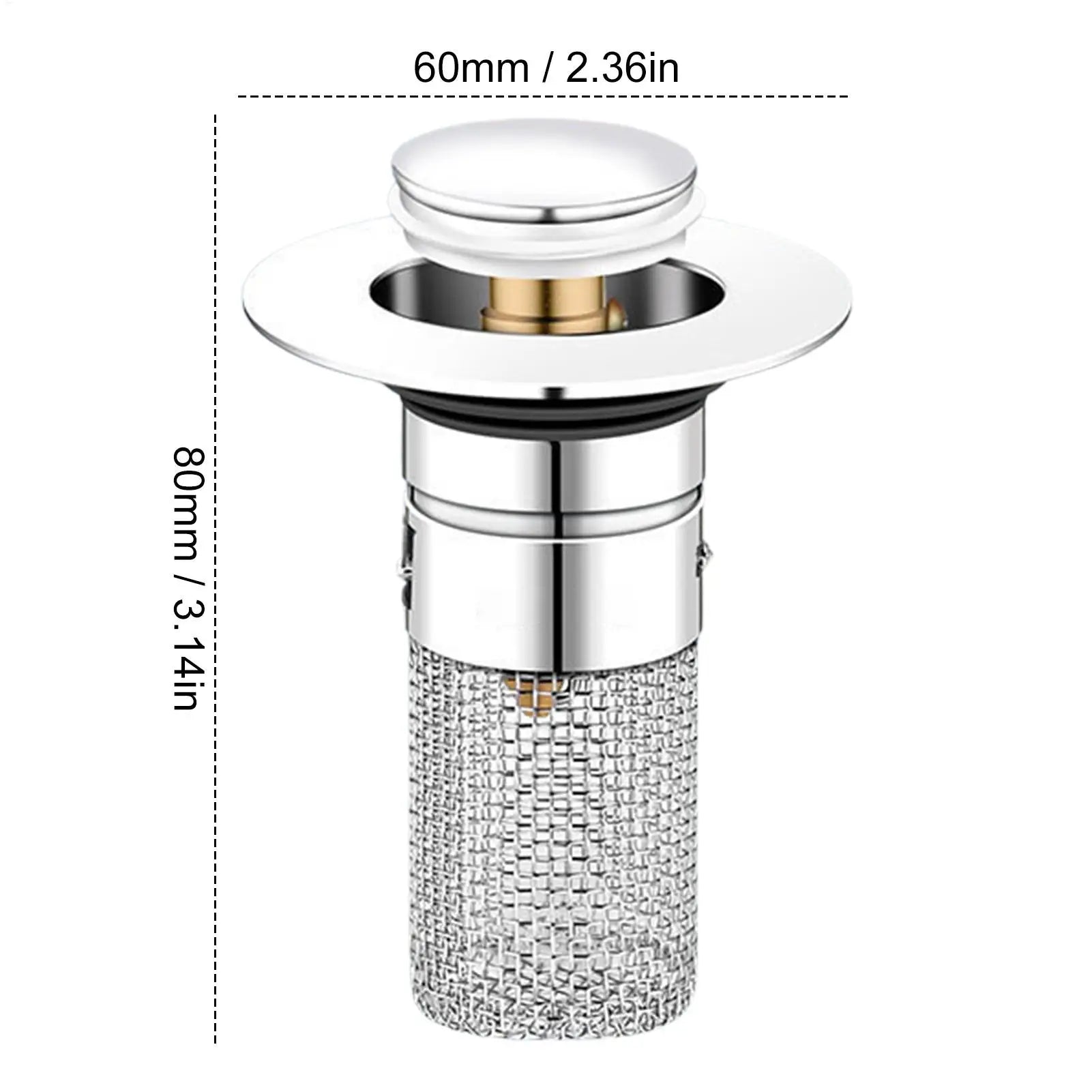 Sink Stopper Hair Catcher Anti-Clogging Replacement Drain Strainer for Sink Kitchen Draining Plug for Home Apartment Dormitory Oasis Select