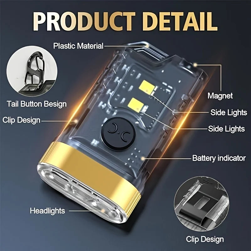 POCKETMAN 365nm UV Mini Flashlight – USB Rechargeable Keychain Torch