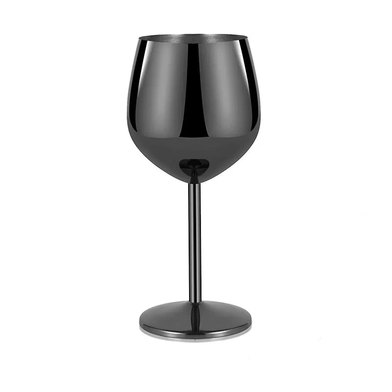 Cocktail Glass Nordic Stainless Steel Durable Tall Champagne Outdoor Metal Red Juice Wine Creative Cup for Bar Party and Home Oasis Select Electroplated-black