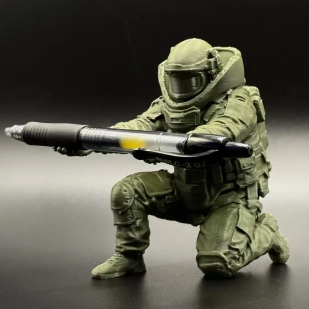 Creative 3D Printed Disposal Unit Pen Holder Unique Gift Plastic Warrior Pen Holder Funny Desk Organizer Gift for Men Oasis Select Green