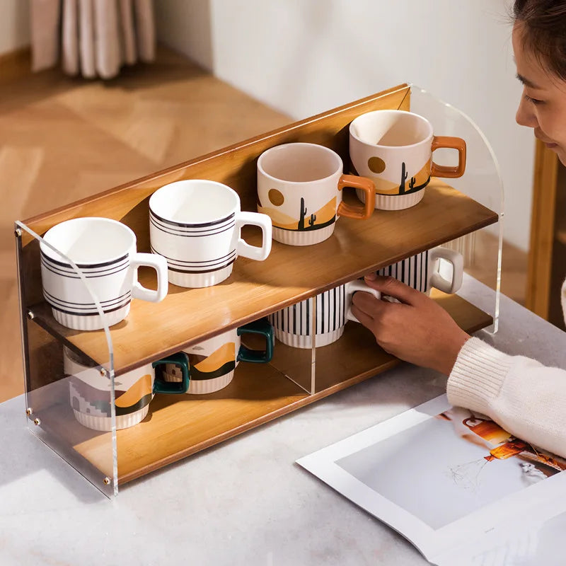 Light luxury cup holder, dining table, water cup rack, coffee cup storage, water bar, desktop mug, tea cup rack. Oasis Select