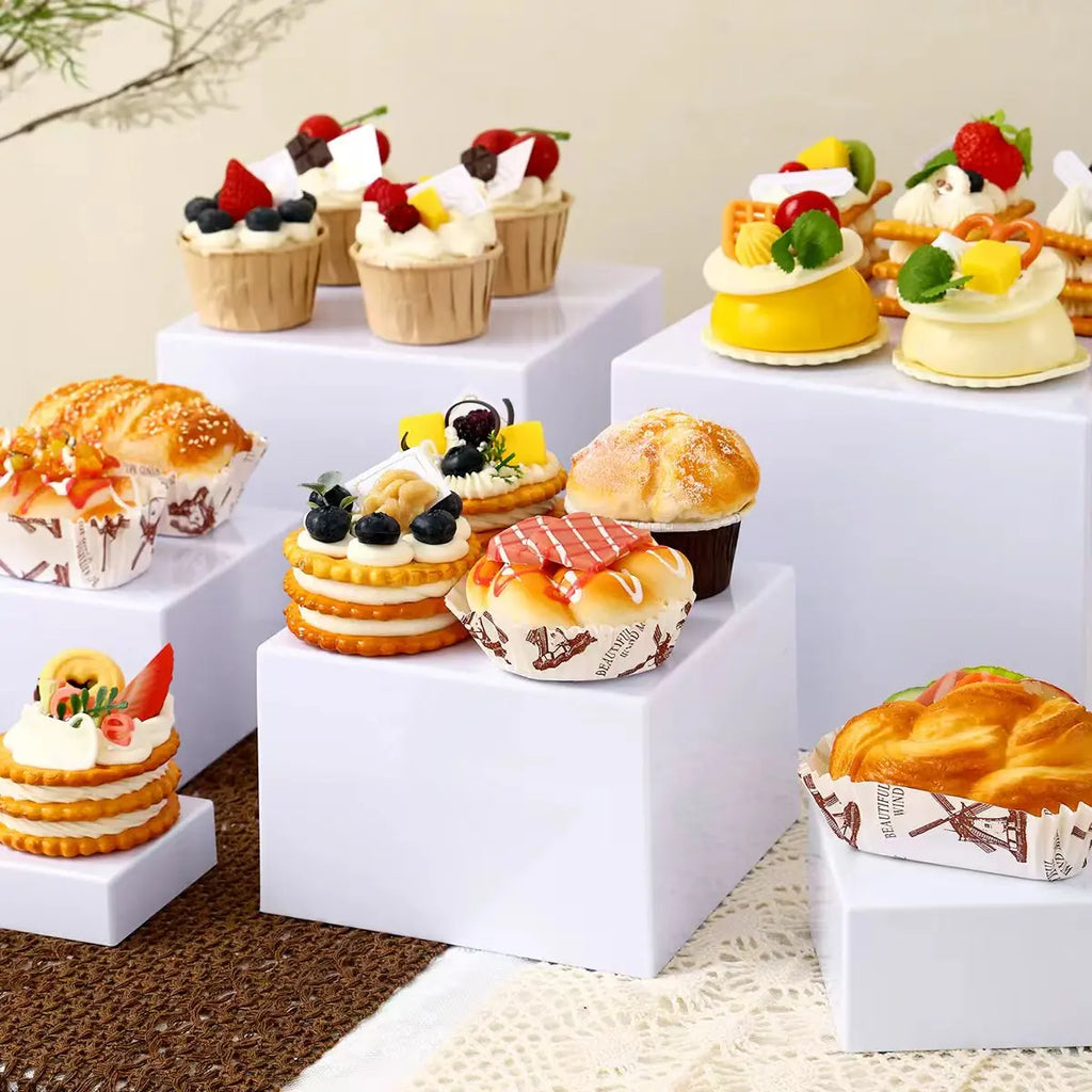 5pcs/6pcs acrylic white/transparent cake display rack suitable for business birthday banquets, weddingsholiday decoration racks Oasis Select