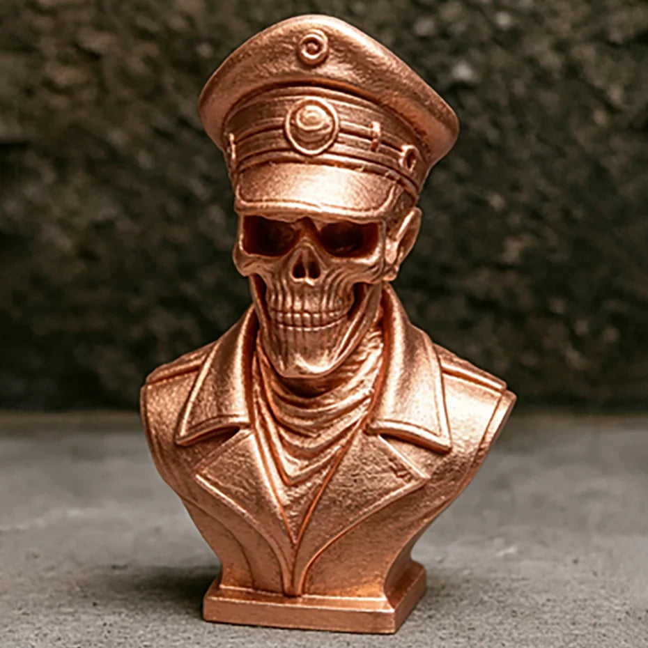 3D Printed Eternal Underworld Guardian Officer Statue Undead Warden Skeleton Figurine Gothic Desktop Collectible Decor Gifts Oasis Select Copper