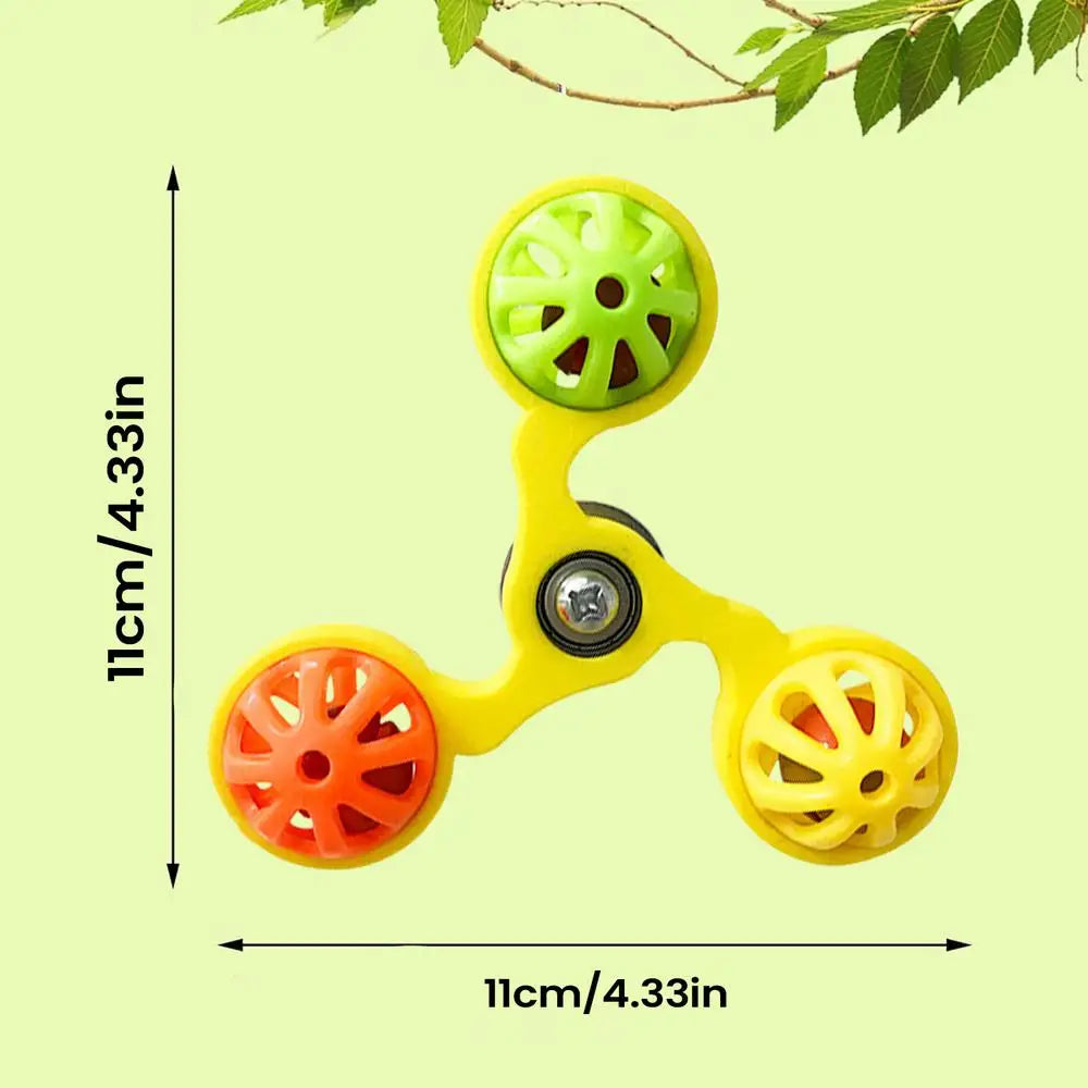 Parrot Toys Interactive Rotating Windmill Toy Bird Cage Toy For Parrots Rotating For Stimulation Entertainment Play Chewing Oasis Select Yellow 1PC