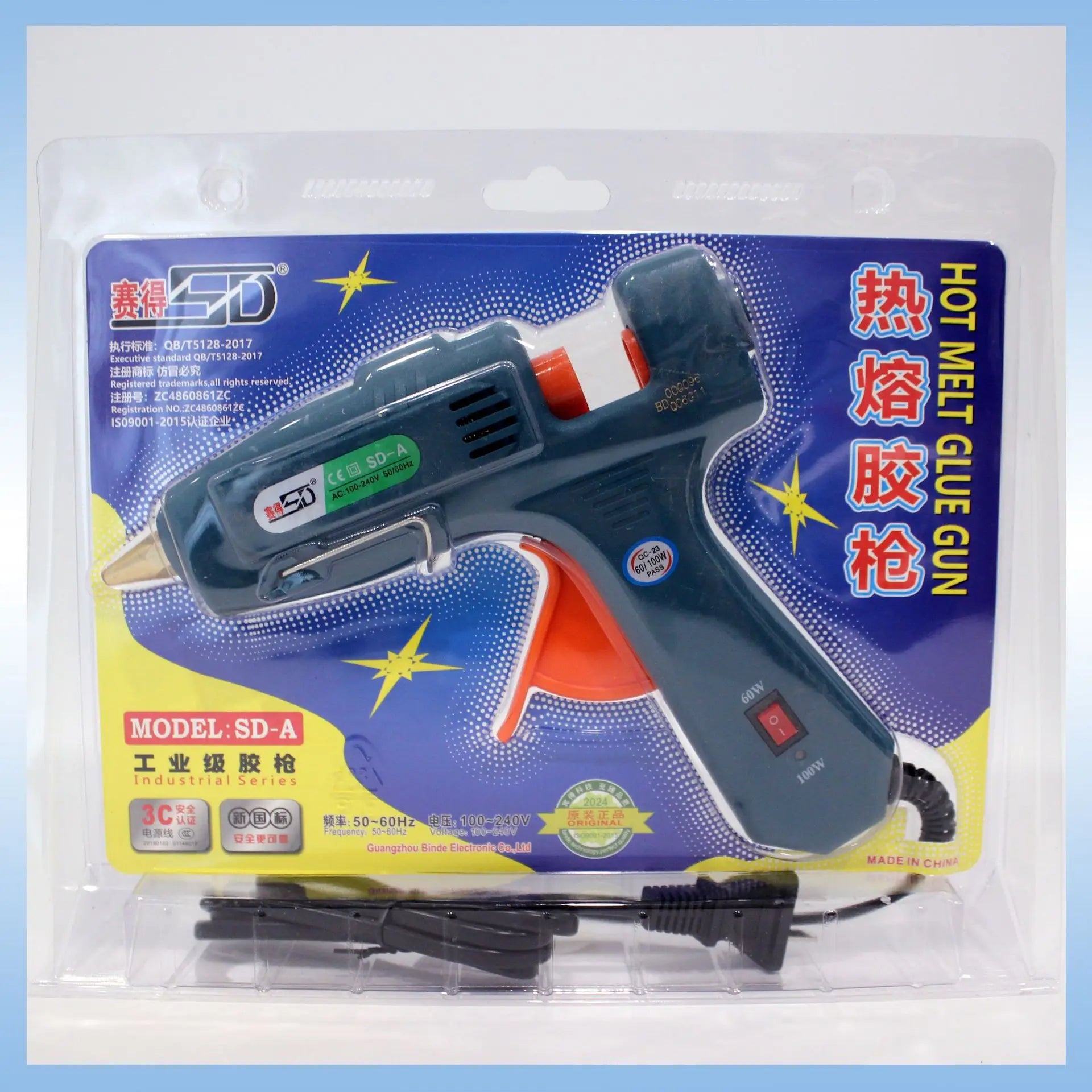 60-100w Dual Power Hot Melt Glue Gun SD-A Manual Flat Insert Large Industrial Household Glue Gun Oasis Select Green EU