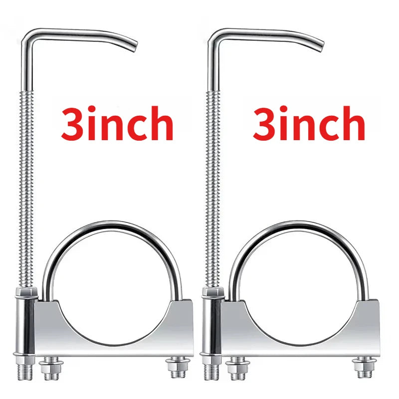 Automobile Exhaust Clamp Hook 2.5Inch Exhaust Clamp With Hanger Exhaust Clamp Clamp With Hanger Rear Muffler Hanger Car Tool Oasis Select 3.5inch 2pcs