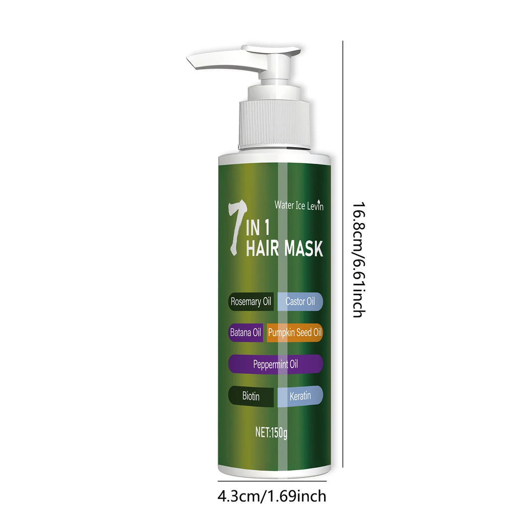 7-in-1 Deep Care Hair Mask to Prevent Breakage and Soften Dry Hair, Rich in Rosemary Oil, Castor Oil, and Biotin Keratin Oasis Select